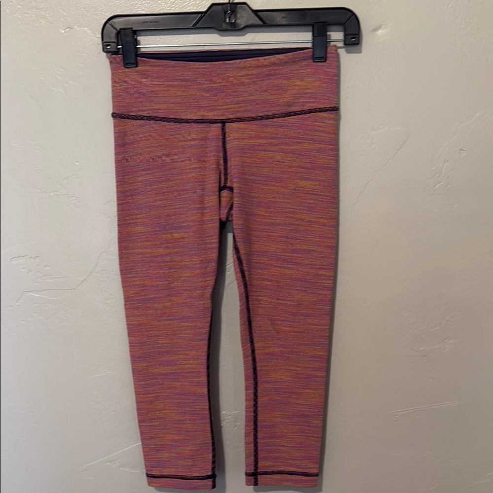 lululemon athletica Pink and Orange Cropped Leggings 4